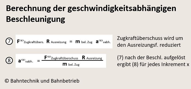 nichtlineare Beschleunigung, Beschleunigungsrechner, Bahntechnik, Bahnbetrieb,